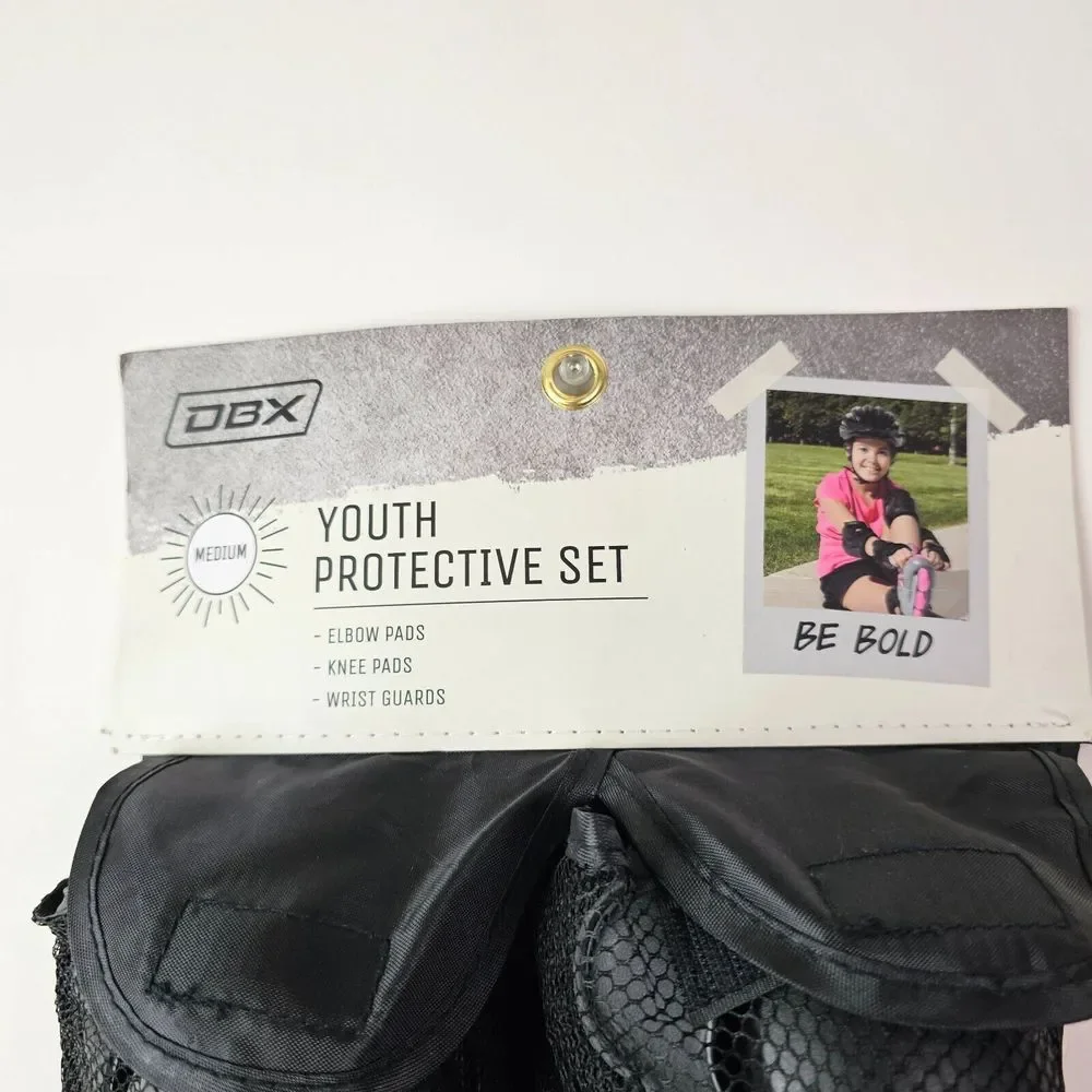 DBX Youth Protective Set Elbow Pads Knee Pads Wrist Guards Medium Skate Bike BMX